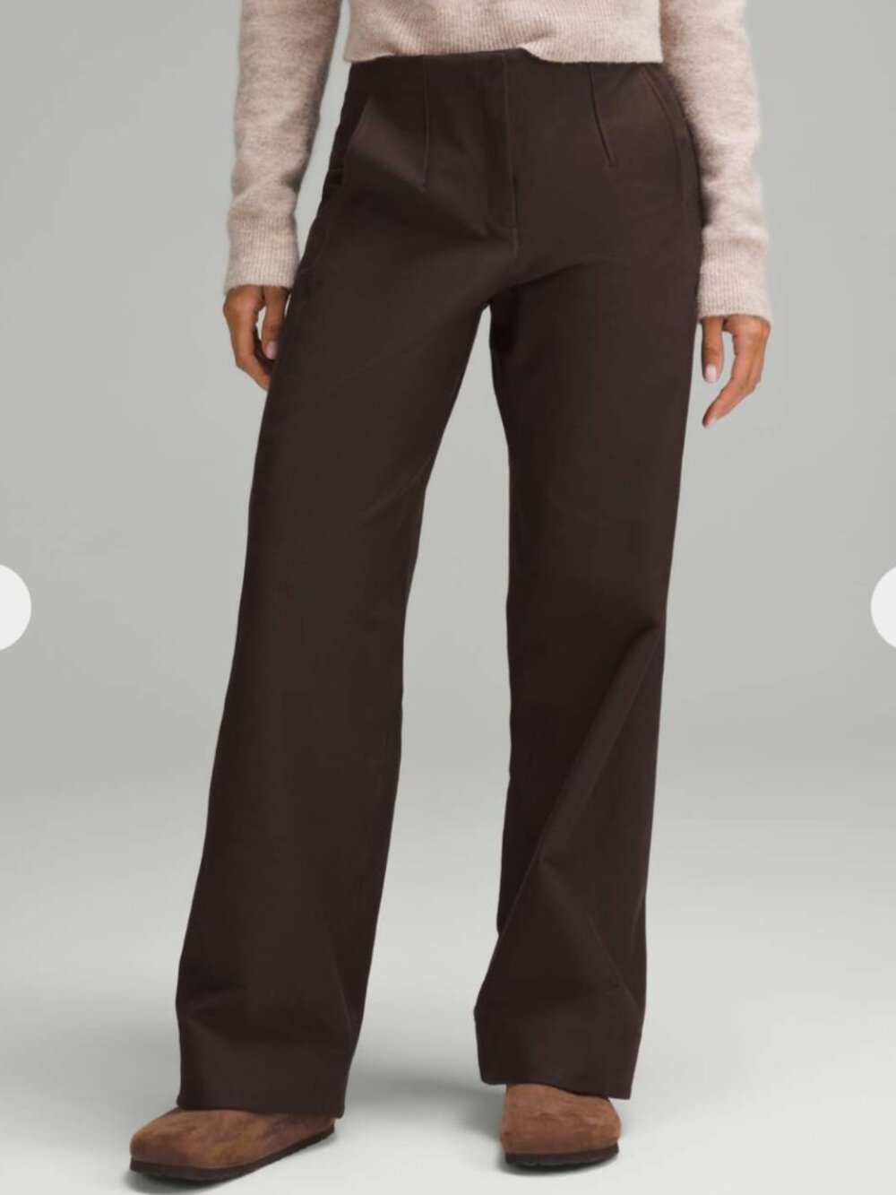 LULULEMON Espresso Utilitech Relaxed Fit Mid Rise Trouser Wide Leg Pants 10